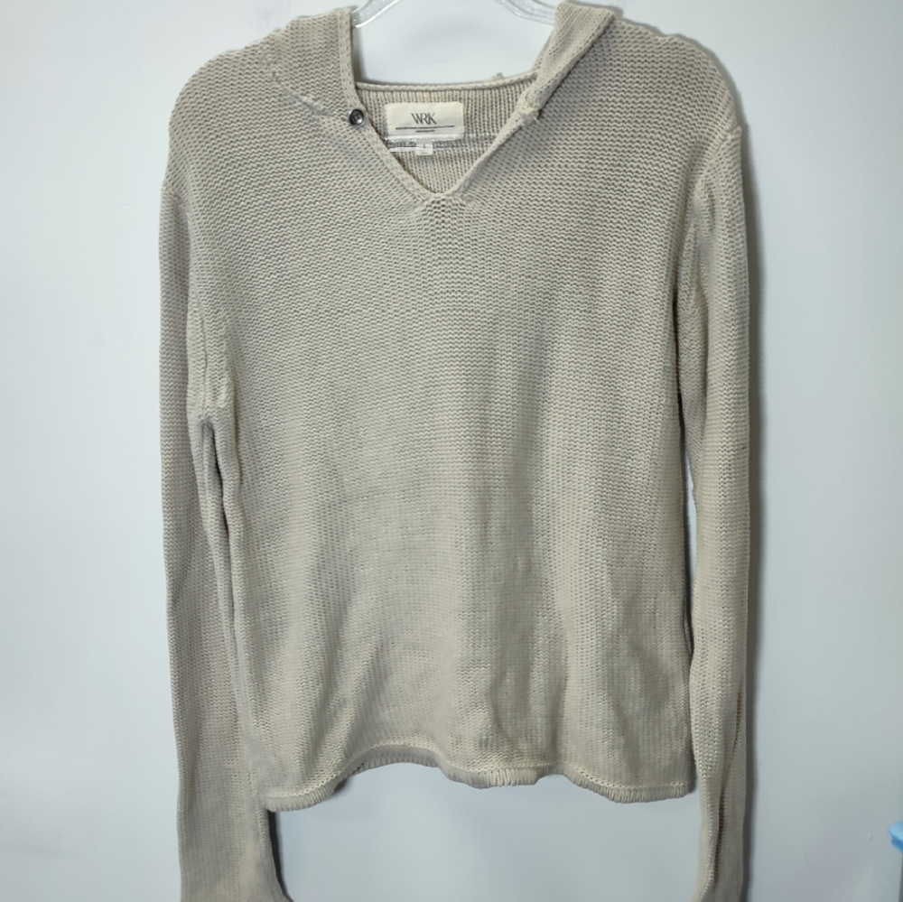 WRK Work Rest Karma knitted hooded men's sweater size S